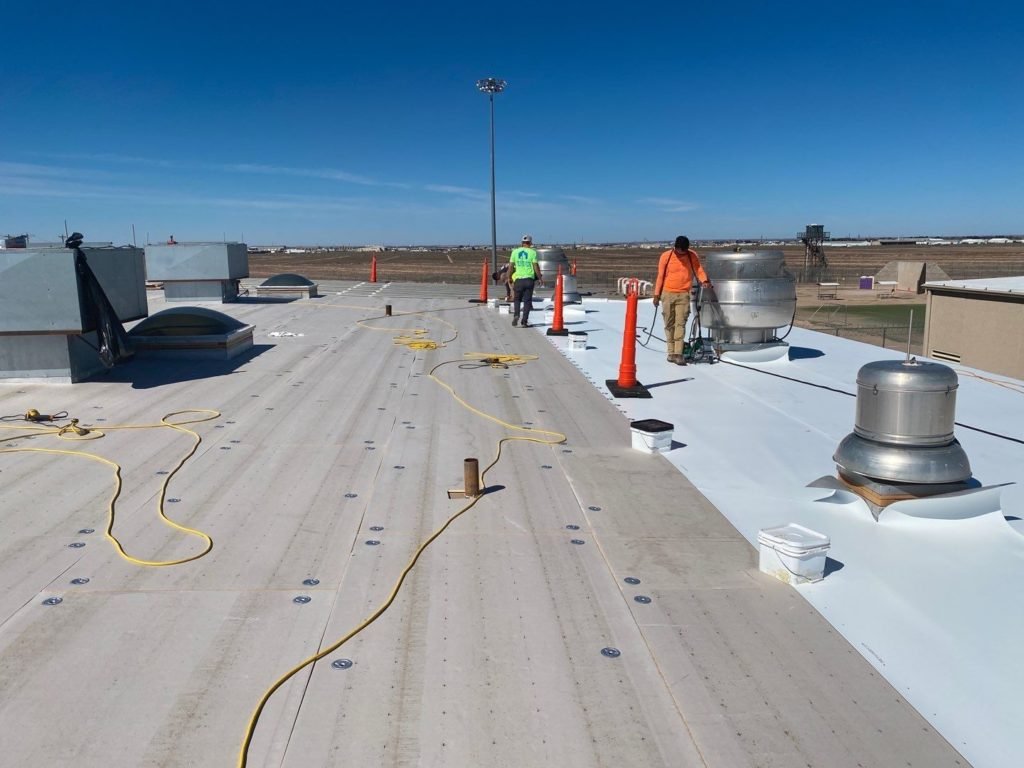 Commercial roof replacement in Flower Mound TX